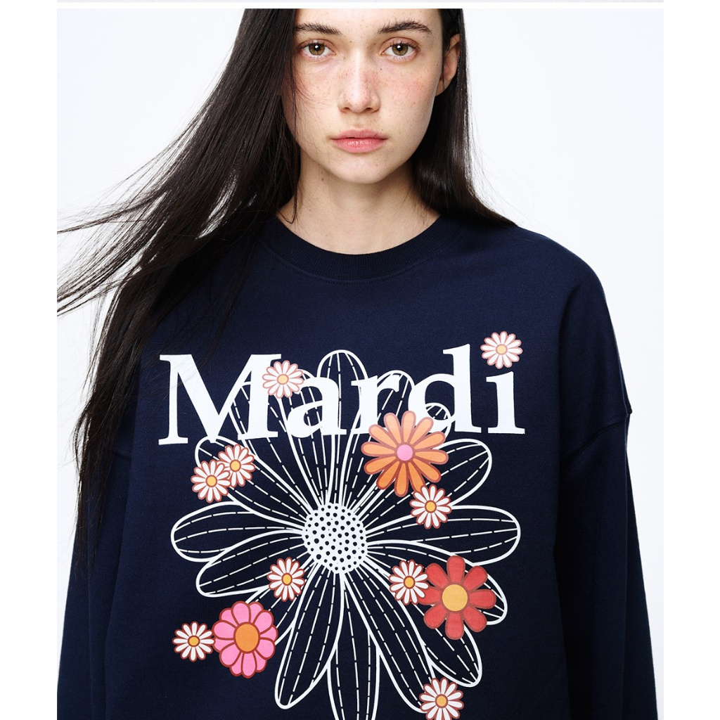 SWEATSHIRT FLOWERMARDI BLOSSOM (NAVY WHITE)