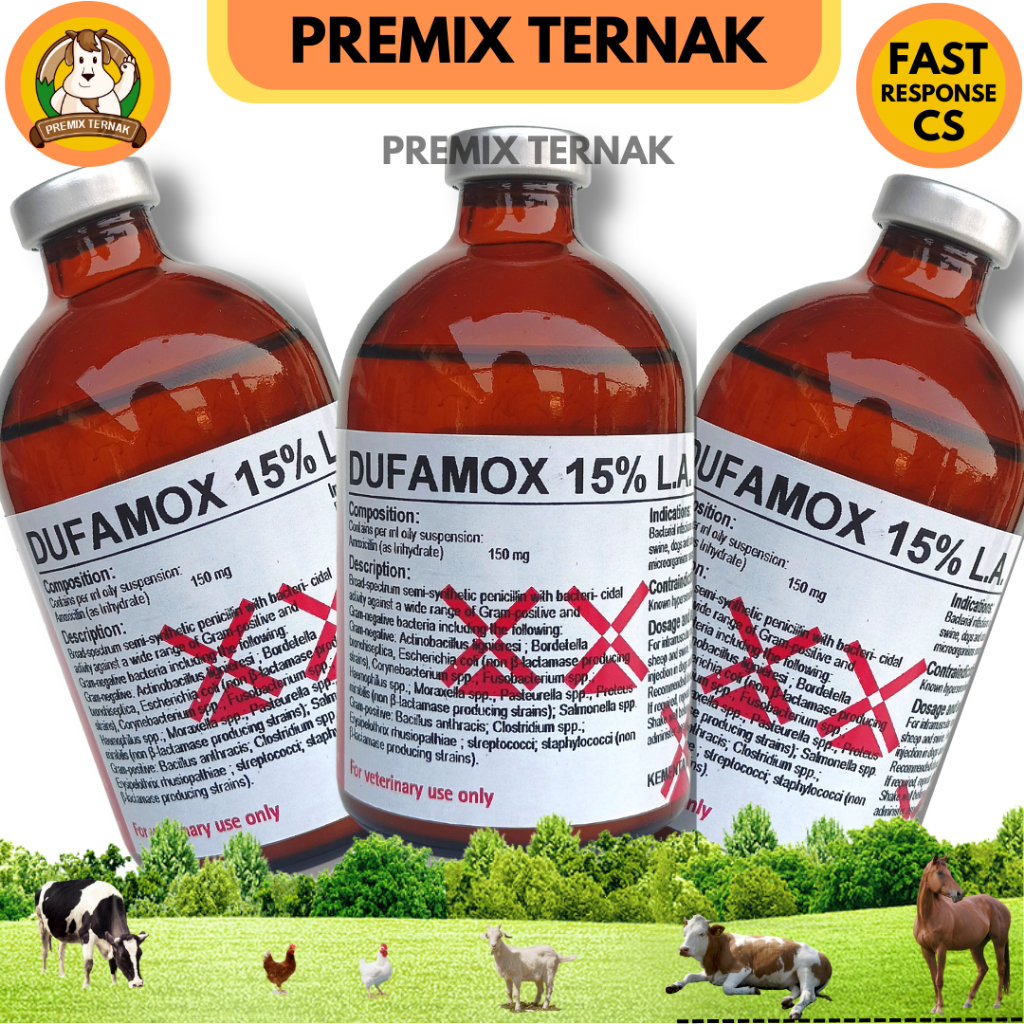 DUFAMOX LA 15% INJ 100 ML - mirip BETAMOX INTRAMOX LONGAMOX