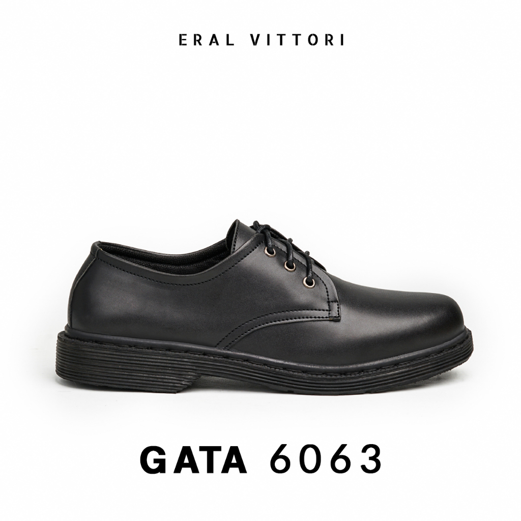 Eral Vittori - Gata 6063 Sepatu Pria Model Docmart Formal Hitam