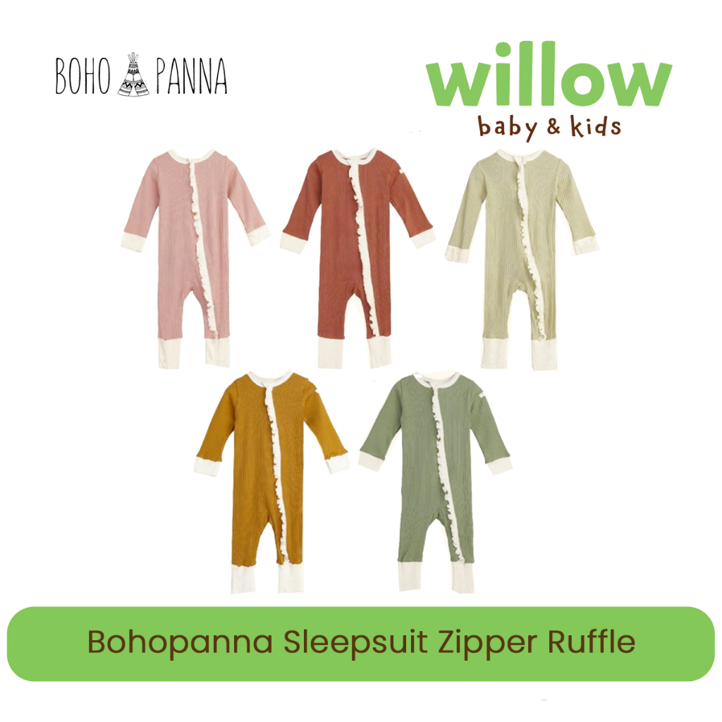 Bodysuit Bayi - Bohopanna Sleepsuit Zipper Ruffle