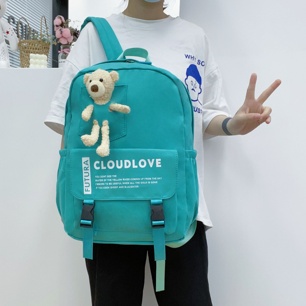 Tas Ransel Sekolah CLOUDS' LOVE 98095 Backpack Remaja Muat Laptop 16inch Bahan Anti Air WATCHKITE WKOS