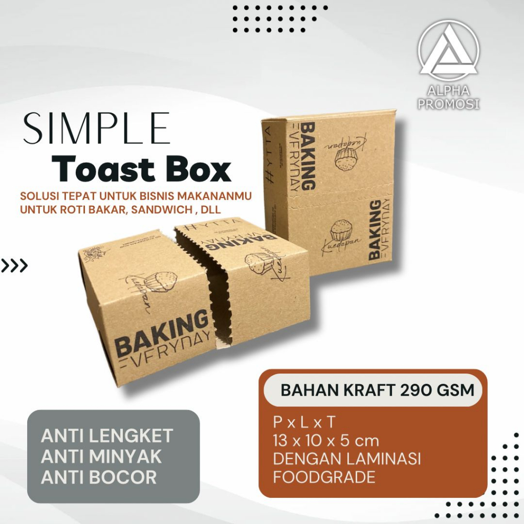 

TOAST BOX KRAFT 13 CM X 10 CM X 5 CM | TAKE AWAY | PACKAGING | DUS MAKANAN | KOTAK MAKANAN | BUNGKUS MAKANAN | SAMSONS BOX | MURAH