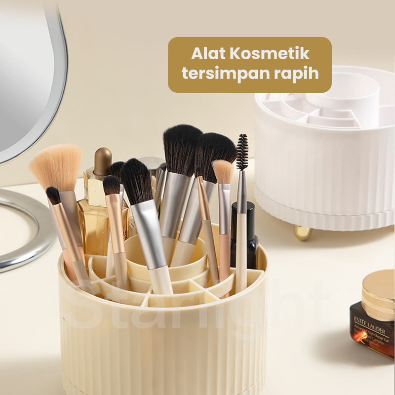 Starlight Kotak Pulpen Putar Tempat Penyimpanan Alat Tulis Organizer Meja Tempat Pen Brush Sekat Desk Organizer Stationery HSB680