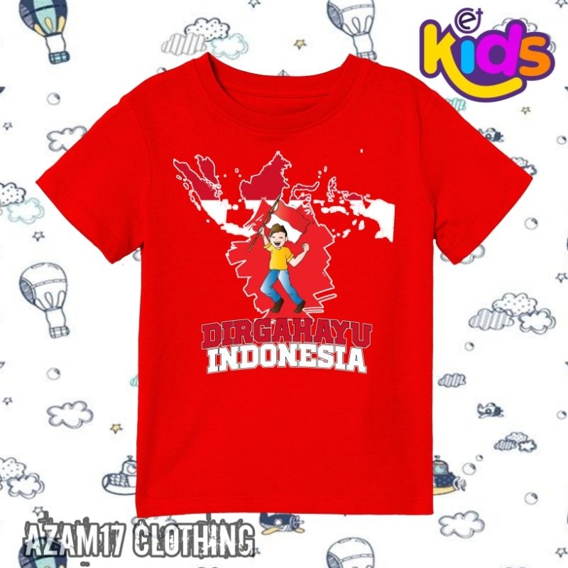 (BISA COD) Kaos Tshirt Baju Anak HUT RI Hari Kemerdekaan Republik Indonesia 17 Agustusan Pakaian Anak Laki Laki Perempuan