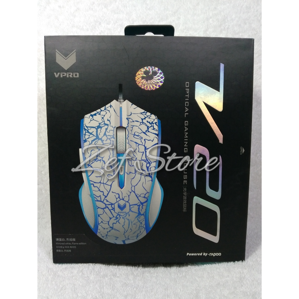 [ORIGINAL] Rapoo VPRO V20 Fully Programmable Macro with Onboard Memory RGB Optical Gaming Mouse 3000