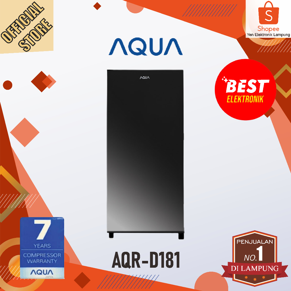 Kulkas AQUA AQR D181 Kulkas 1 Pintu Low Watt 150L Garansi Resmi AQUA