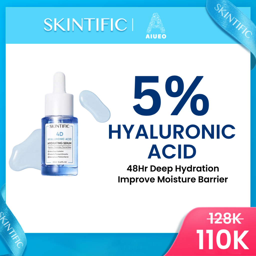 [FLASH SALE] - SKINTIFIC 4D Pure Hyaluronic Acid Hydrating Serum Glowing Mist Hydrating Facial Skin 20ml Serum Pelembab