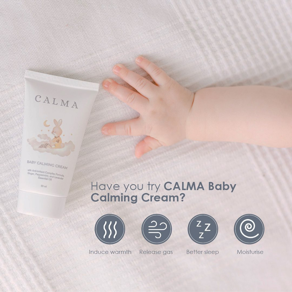 Calma Baby Calming Cream 50 ml - Cream Bayi Pereda Perut Kembung Cream Pijat For Baby And Toddler