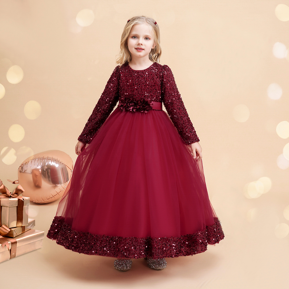 [Brandedbaby] 5T-12T LONG PARTY DRESS ANAK / LONG DRESS CHRISTMAS / DRESS PESTA ANAK PEREMPUAN