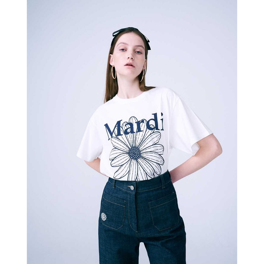 MARDI MERCREDI TSHIRT FLOWERMARDI (IVORY NAVY)