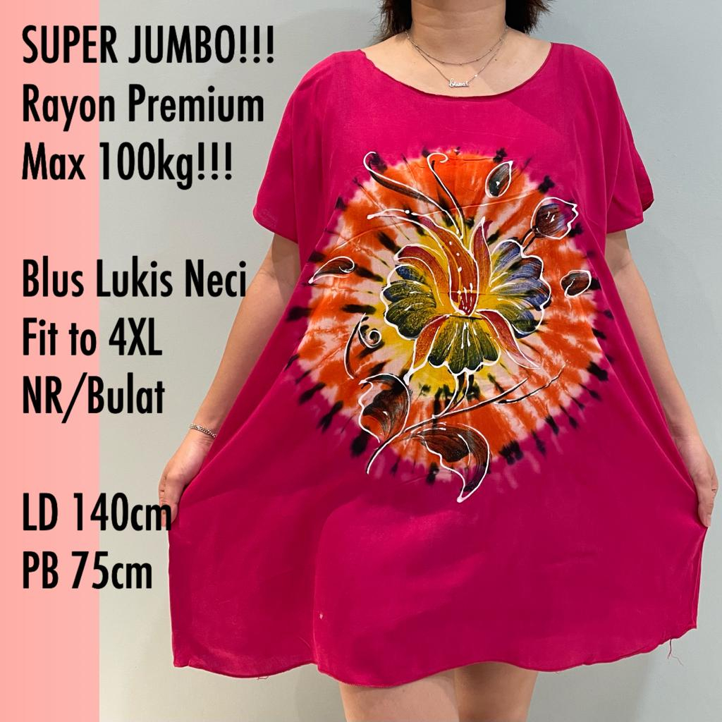 BAJU BALI BLUS LUKIS SUPER JUMBO SZ XXXXL NR/MOTIF REAL PICT