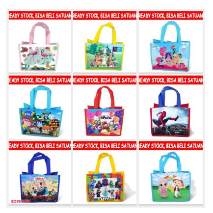 Tas Ultah Ready Stok Landscape / Tas Ulang Tahun / Goodie Bag 75gsm tebal