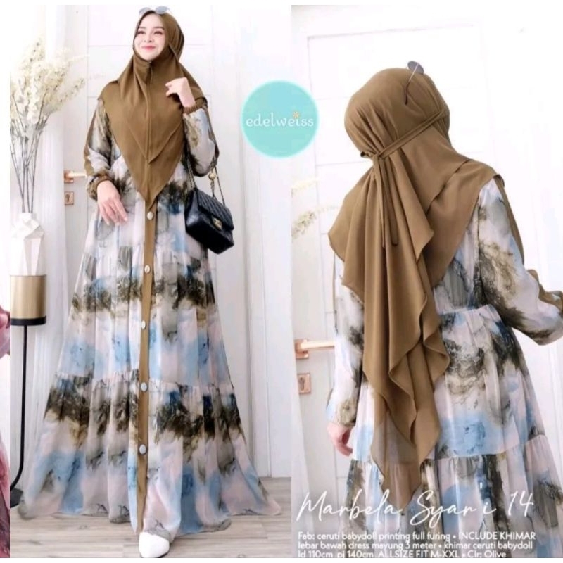 Gamis ceruty syari #Marbela syari 14