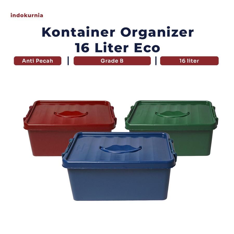 IK - KONTAINER BOX ORGANIZER 16 LITER ECO EKONOMIS WARNA TERMURAH