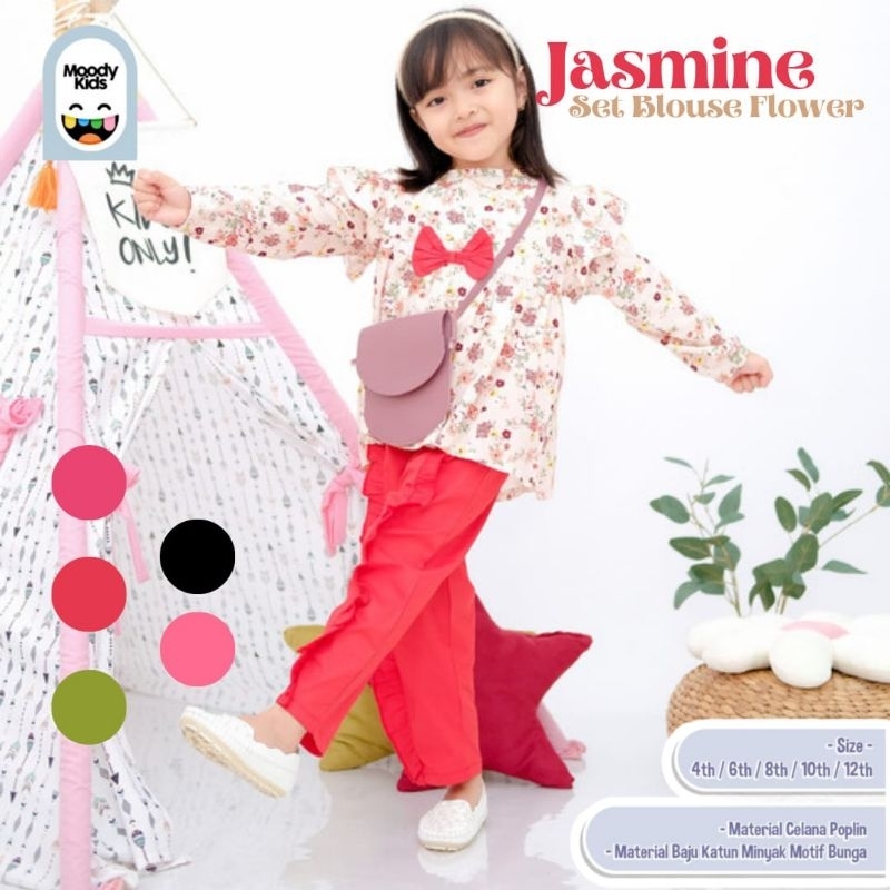 Jasmine Set Blouse Flower by Moodykids Aeraaqu free sling bag