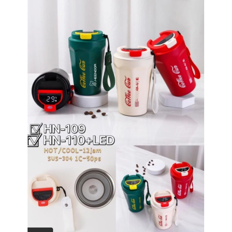 Termos LED Coca Cola Coffee Cup 420ml Tumbler Temperatur Suhu Botol