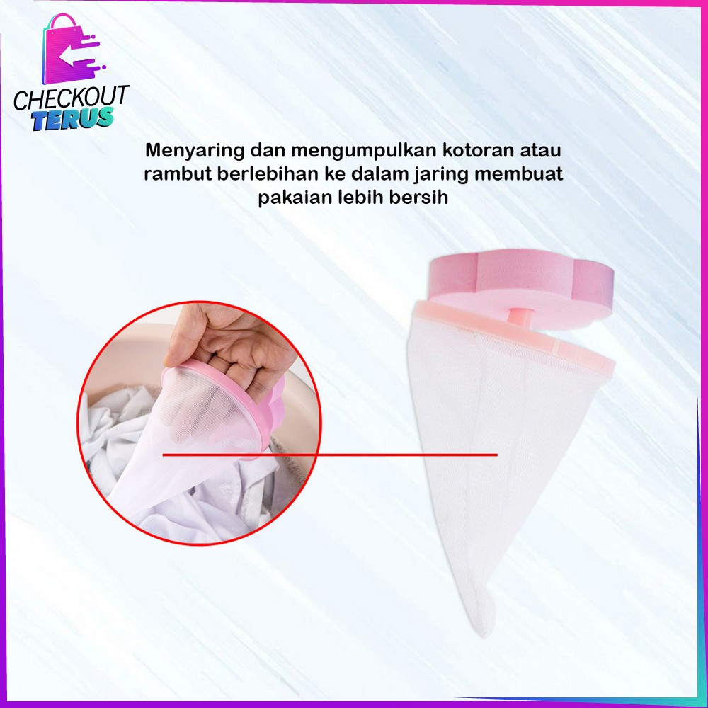 CT C857 Kantong Filter Mesin Cuci Motif Bunga Mesh Bag Filter Pembersih Pakaian Laundry Bag Kantong Jaring Laundry Penyaring Filter Kotoran