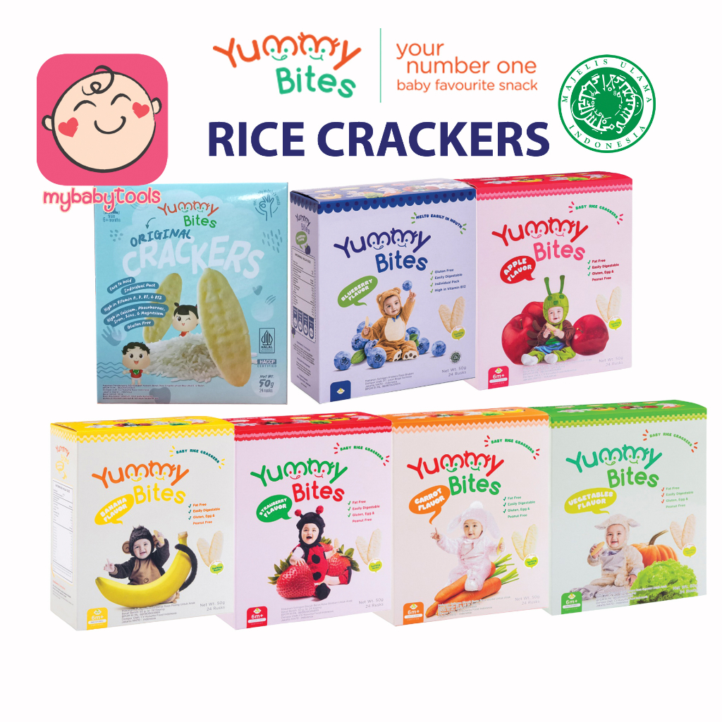 YUMMY BITES BABY RICE CRACKERS 50 GR