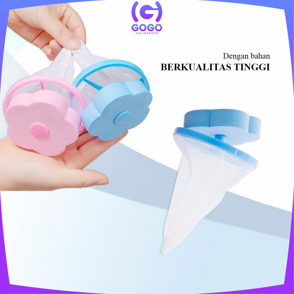 GOGO-C857 Kantong Filter Mesin Cuci Motif Bunga Laundry Bag Penyaring Kotoran Saringan Filter / Kantong Jaring Laundry Mesh Bag Filter Pembersih Pakaian