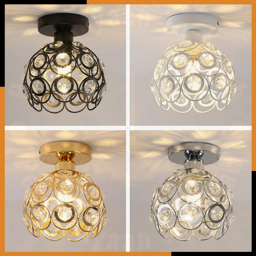 Lampu Kristal Gantung Mewah Ruang Tamu Lampu Kristal Plafon Minimalis Crystal Ceiling Lamp Lampu Langit-langit Kristal