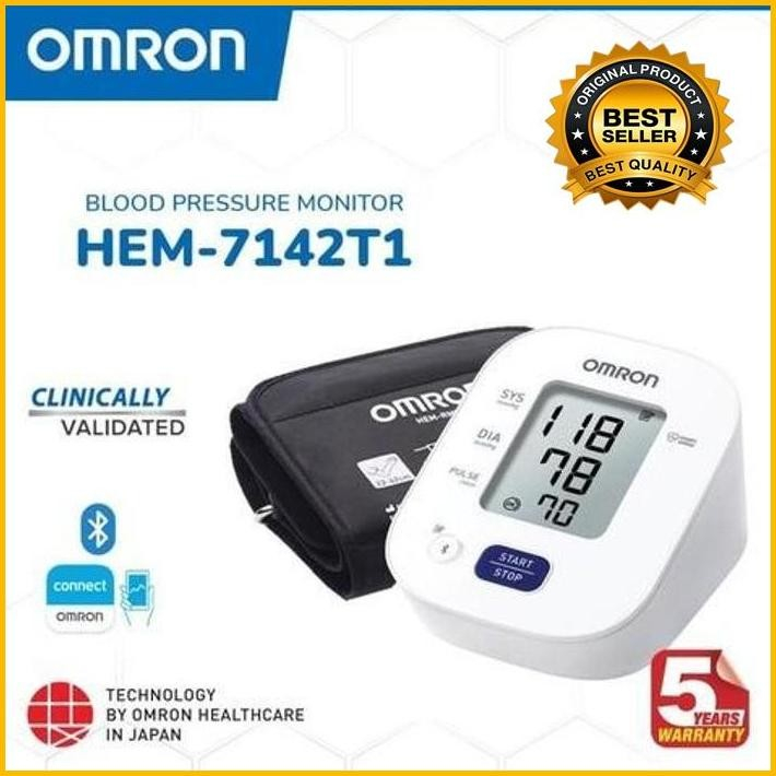 OMRON - Tensimeter Digital + Connect Bluetooth HEM 7142T-1 Tensi Darah Digital - Blood Pressure Monitor Digital Omron 7142T1 With Bluetooth