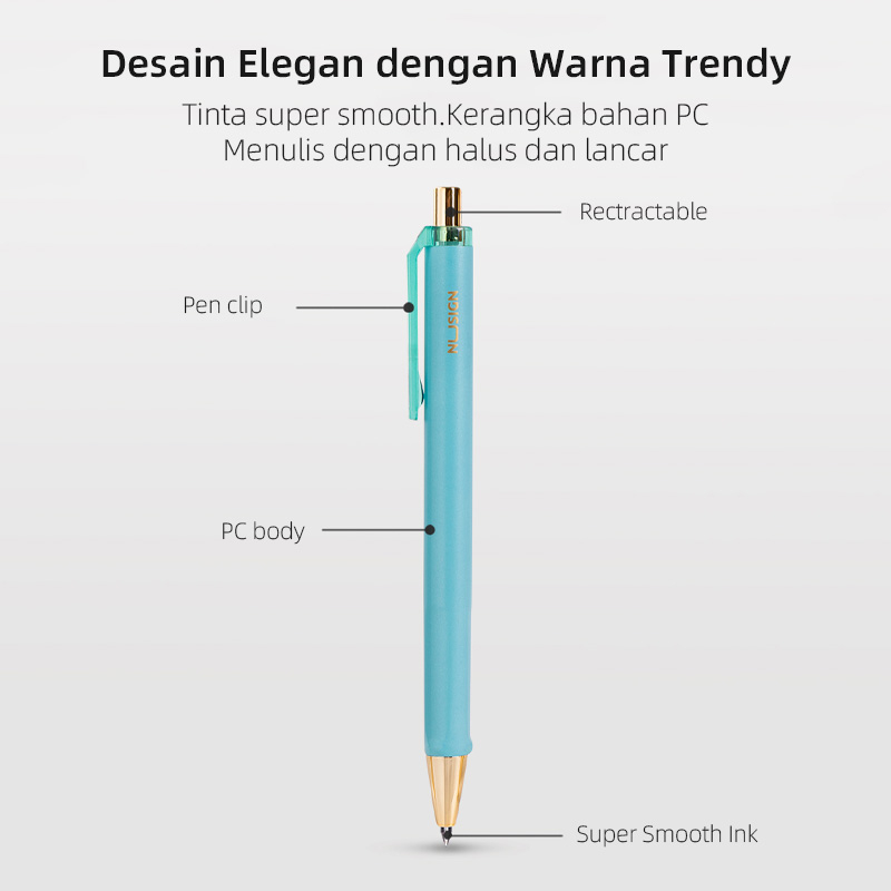 Nusign Gel Pen 0.5mm tinta hitam NS557