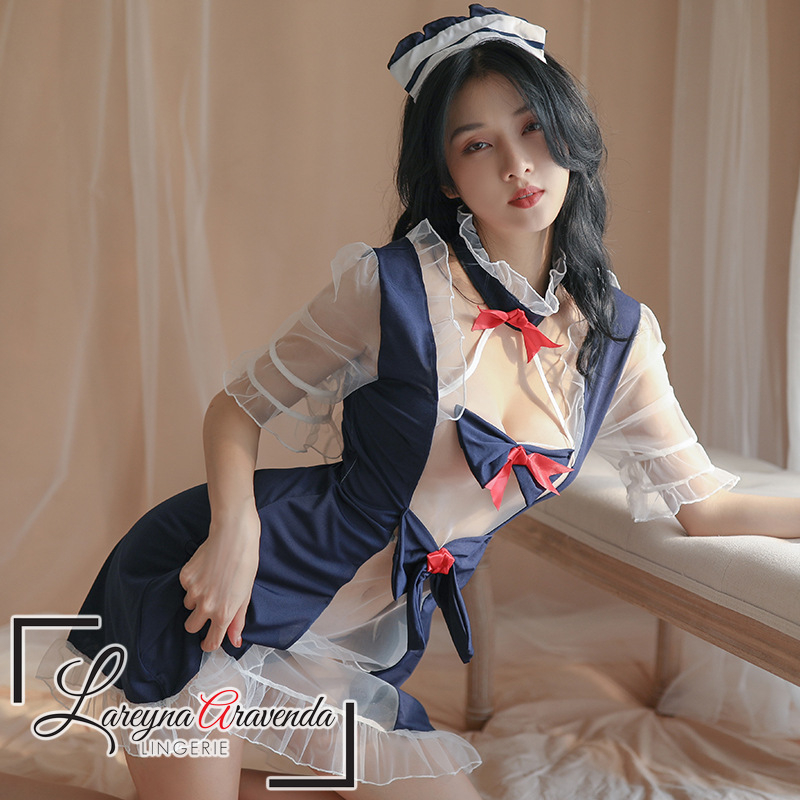 Lareyna Aravenda Setelan Lingerie Gaun Malam Jumbo Fit S-XXL Costume Maid Sailor LG603