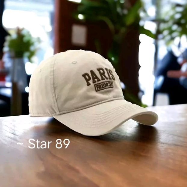 COD - Topi Unisex Cap Hat Cotton Material Bordir PARIS Terbaru Baseball Fashion Cap Korean Trendy