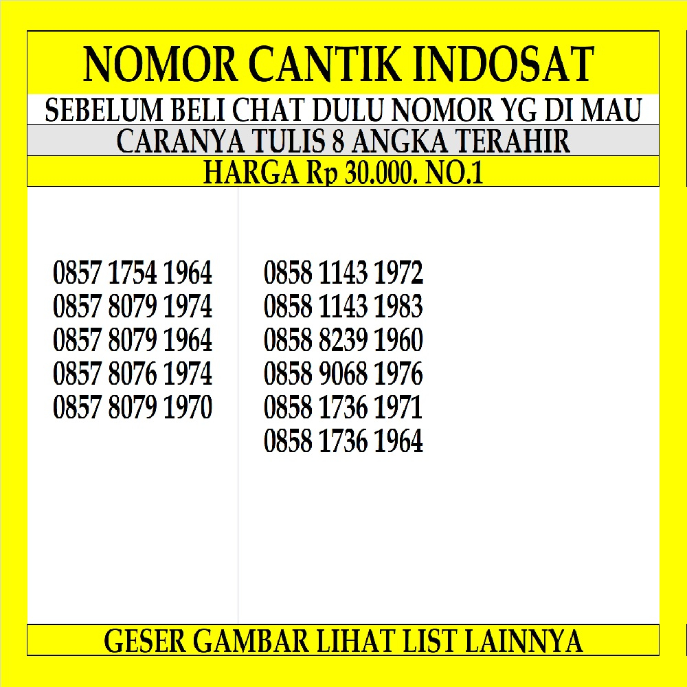 Nomor Cantik Indosat Ooredoo Kartu Perdana Prabayar murah