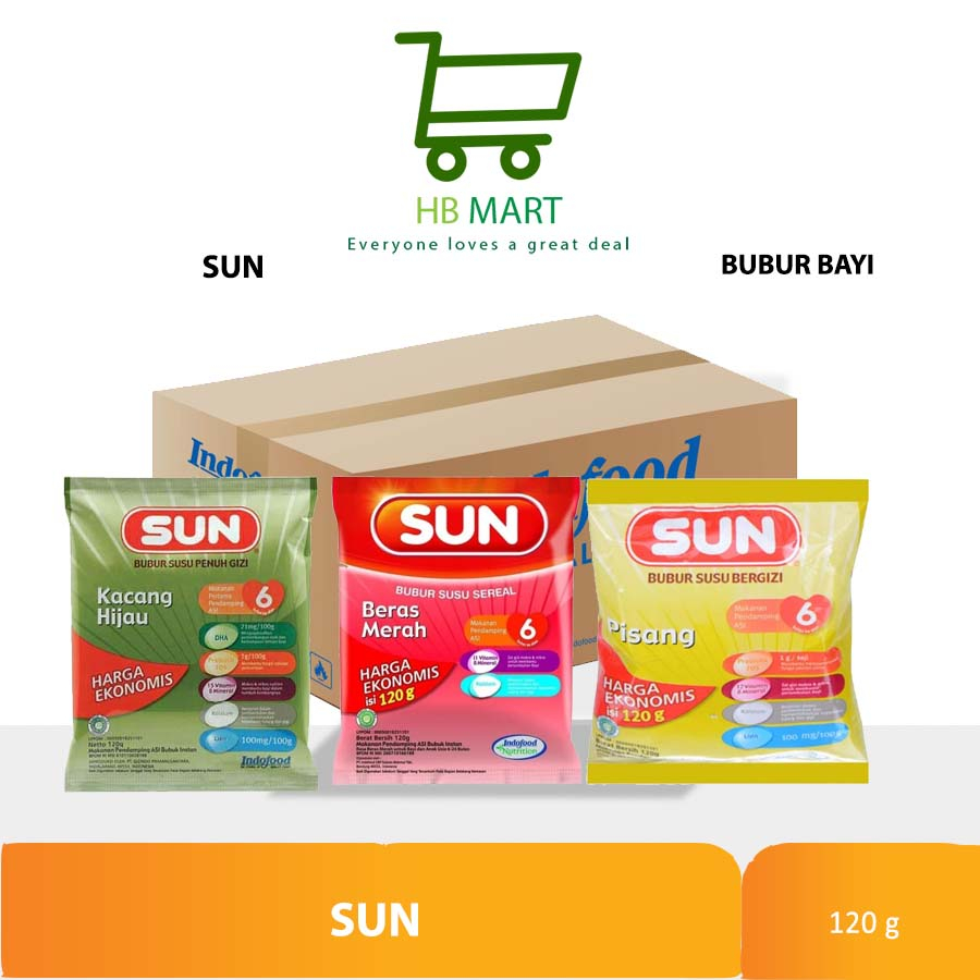 Bubur SUN Pisang ekonomis 120 gr / 1 dus / 24 pcs