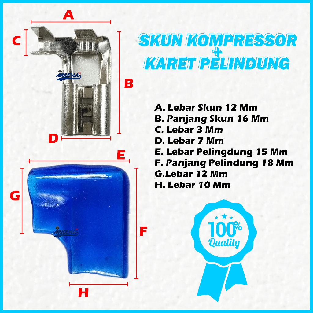 SKUN SOCKET / SOKET KABEL KOMPRESSOR AC PCB KLIP | KARET PENGAMAN SKUN | FAMALE SKUN PLUS PENGAMAN - Arkema