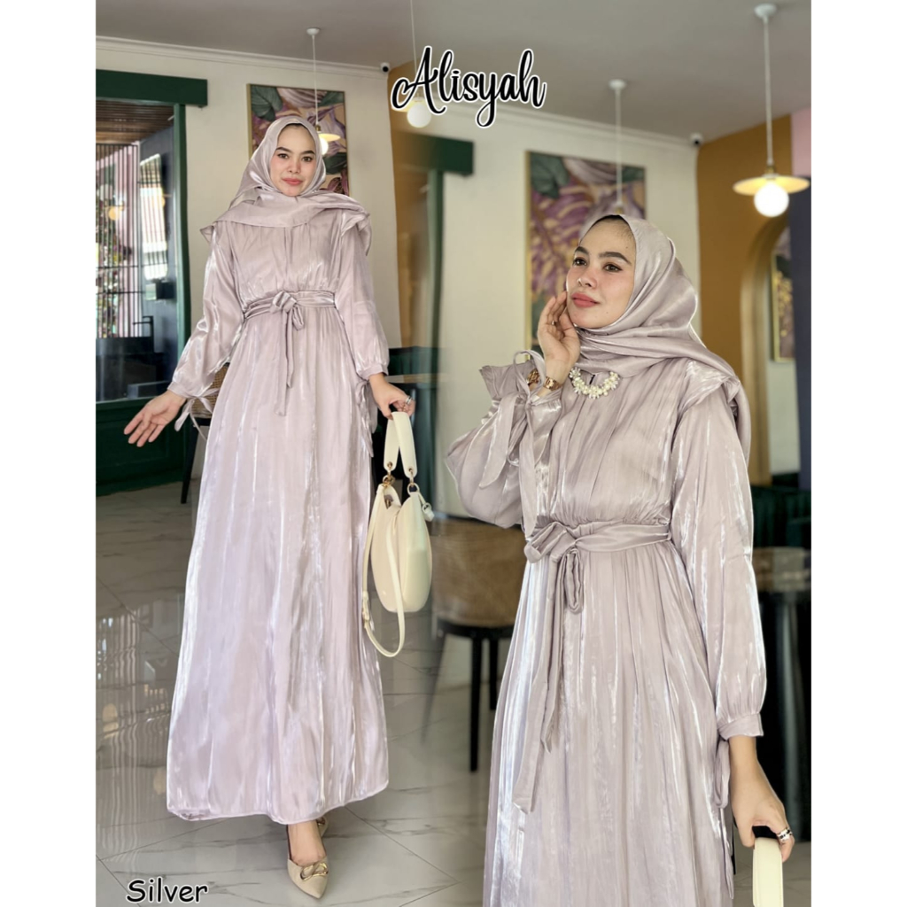 GAMIS PESTA KONDANGAN ALISYAH DRESS POLOS PESTA