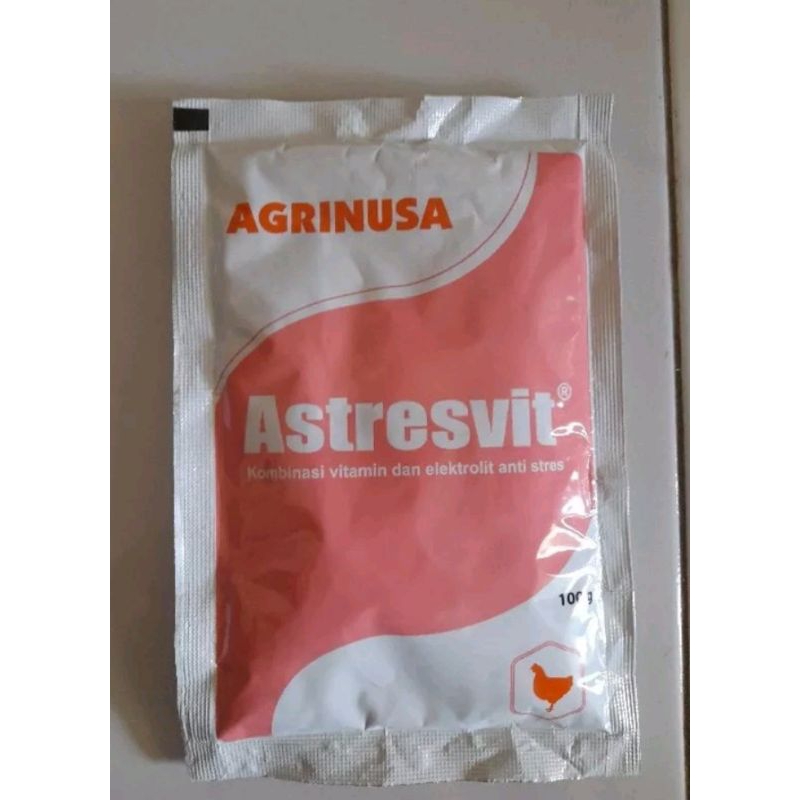 

ASTRESVIT 100 Gram - Kombinasi Vitamin Dan Elektrolit Anti Stres Untuk Hewan - AGRINUSA