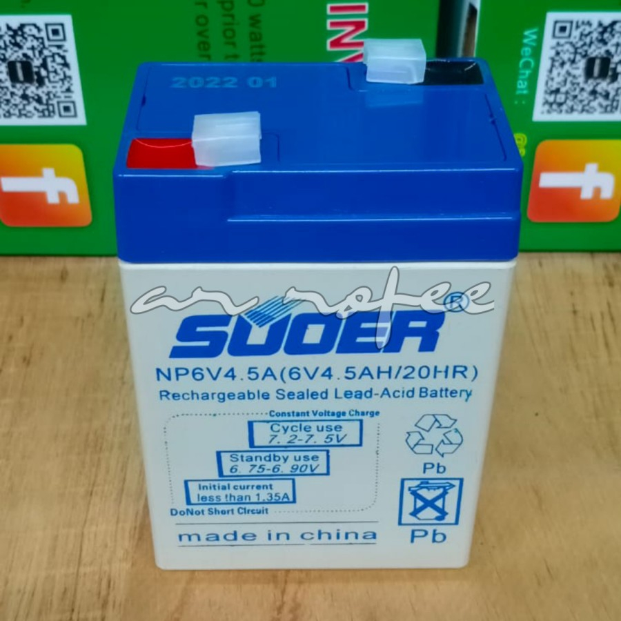 Accu Aki Kering Suoer 4,5Ah 6V 6 Volt Aki Emergency Cmos Voz Mainan Baterai Battery