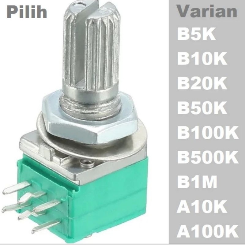 B50K B500K 6 PIN 3PIN  potensio stereo b50k potensio mono b50k potensio stereo potensiometer potensi