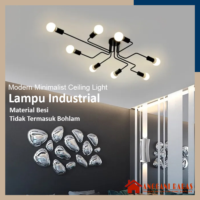 Lampu Hias Plafon Lampu Gantung Ruang Tamu Minimalis 4/6/8 Kepala Bahan Besi ( Tidak Termasuk Bohlam)