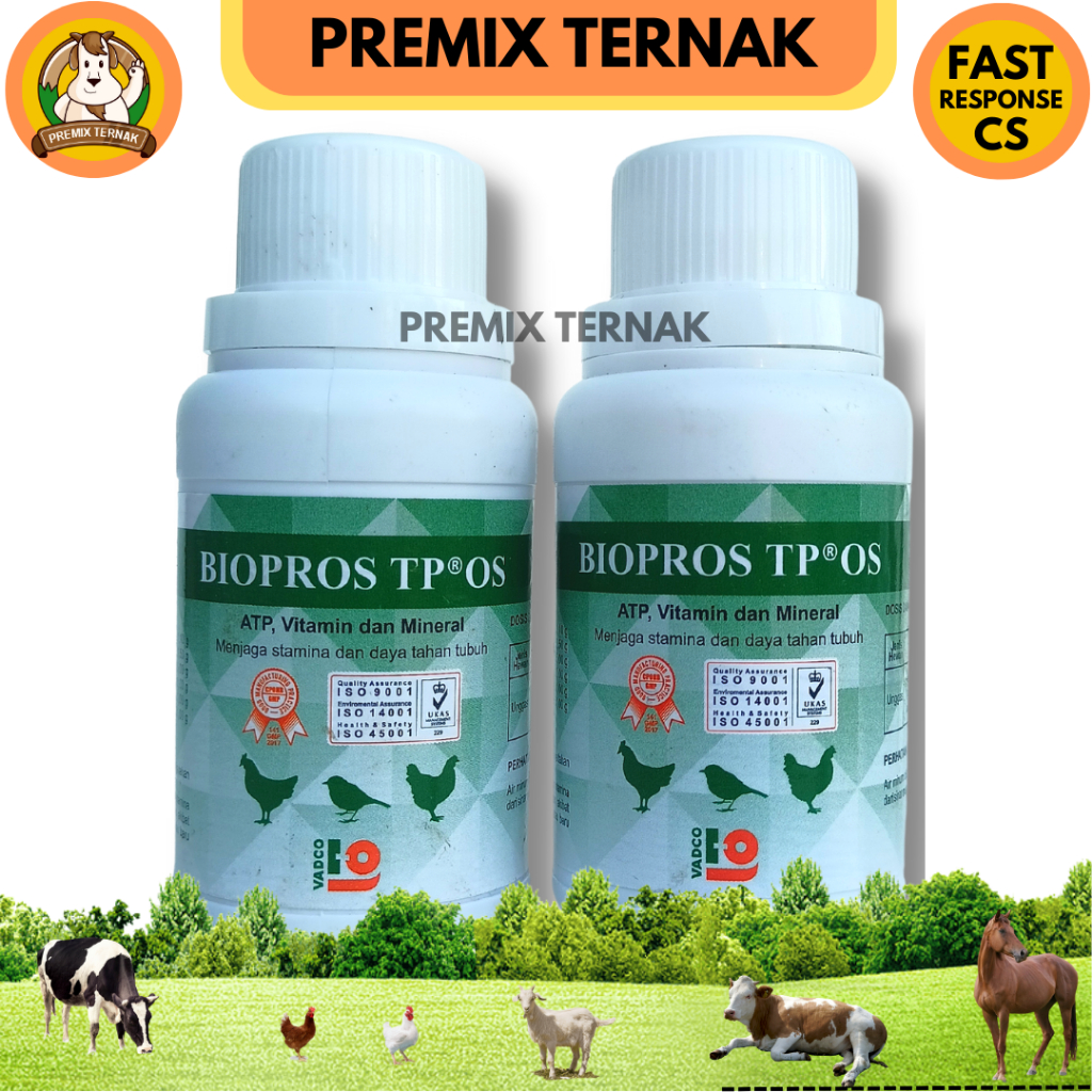 BIOPROS TP OS 100ml - A.T.P Vitamin Mineral, Obat Daya Tahan Tubuh Ayam Unggas - Like Biosan Tp Oral