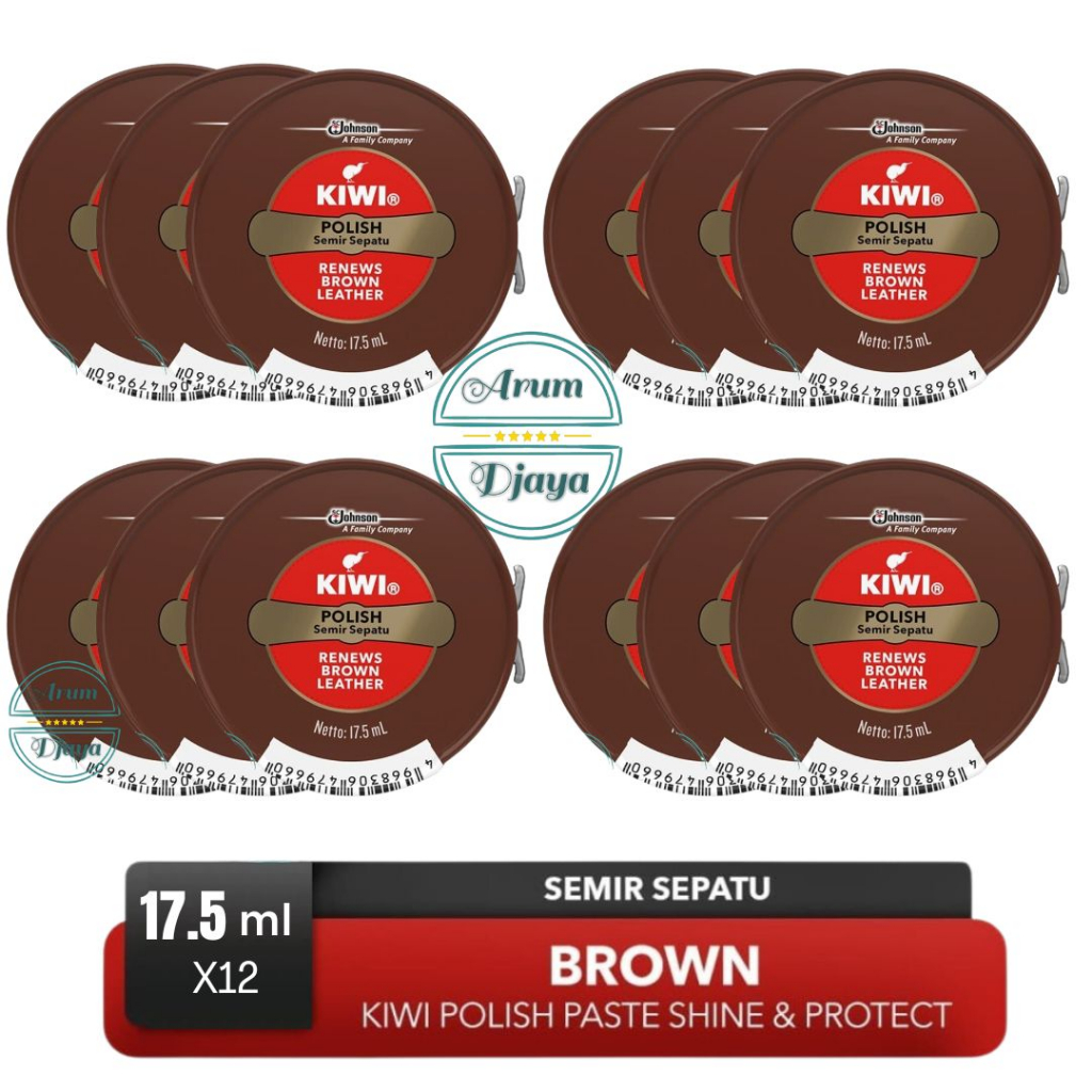 Kiwi Paste SP Shoe Polish Brown 17.5mL Kiwi Semir Sepatu Coklat 12x