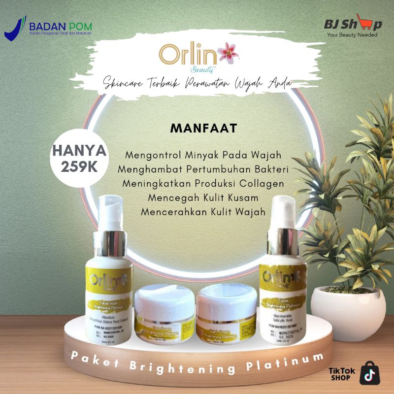 Orlin Beauty Skincare - Paket perawatan kulit wajah Normal/Jerawat/Flek dan Memutihkan Wajah aman BPOM