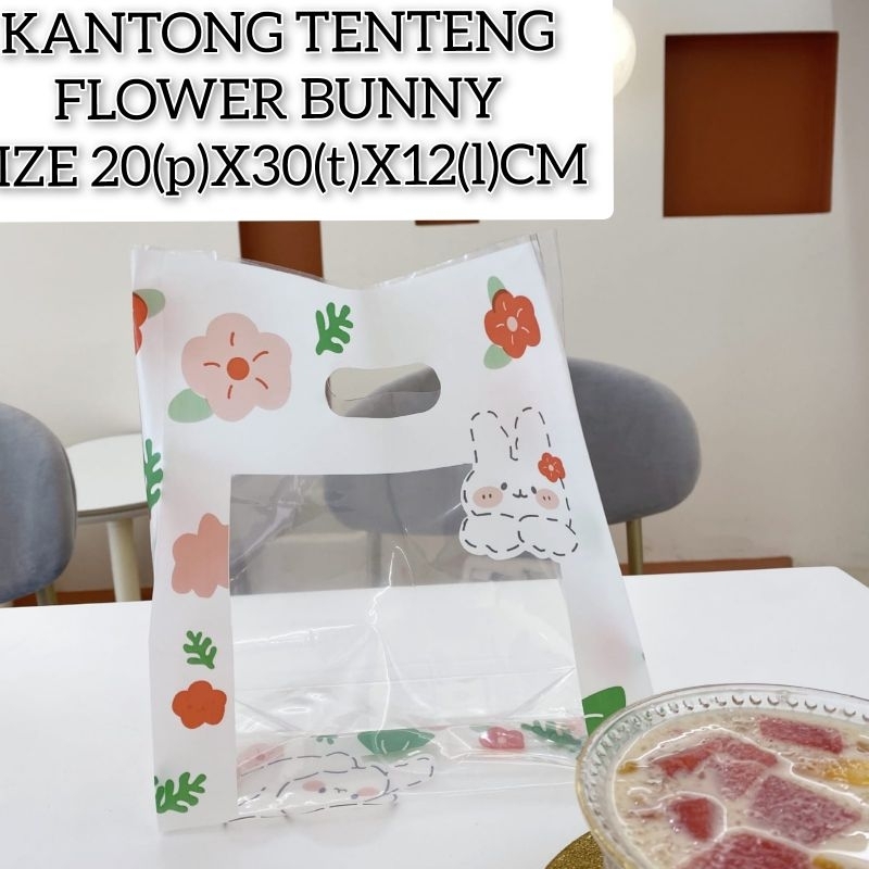 10PCS KANTONG PLASTIK TENTENG HADIAH PACKAGING HAMPERS ASTHETIC  KP-002 ORANGE