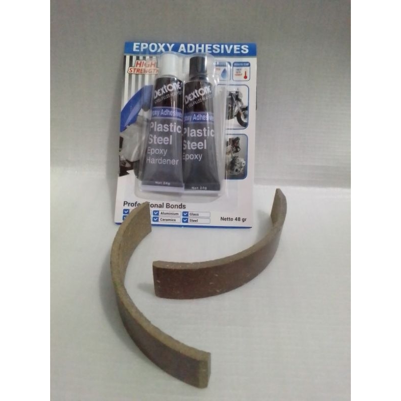 Kulit Kampas Rem Sepeda Motor Listrik 2Pcs + Lem Kulit Motor Sepeda Listrik ( Paket )