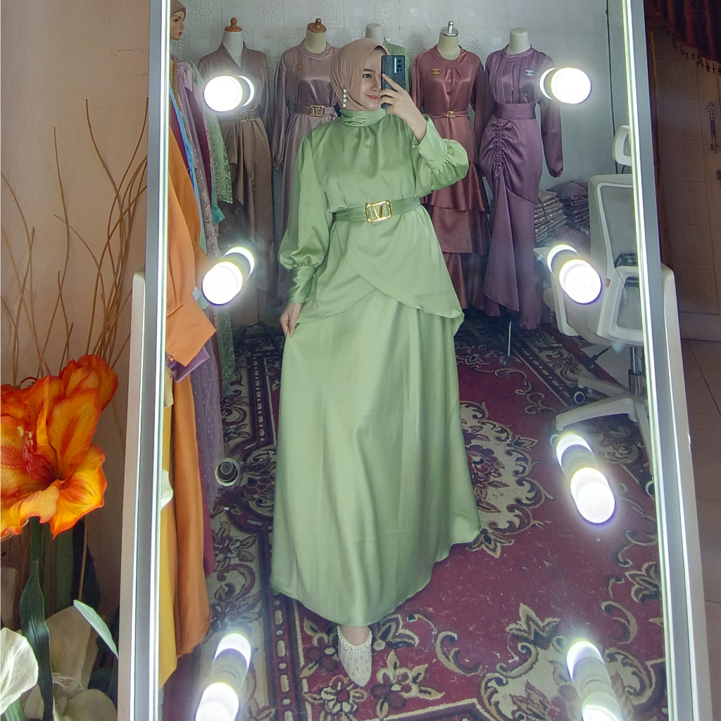 Gamis Pesta Mewah Satin Silk Roberto Yasmin Dress