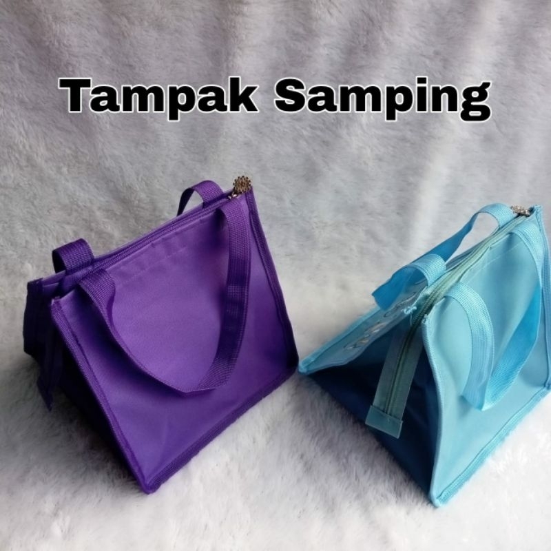 Tas Bekal Fit to Go Zipper bunga es / tas CWL / tas crystalwafe / tas Tupperware bulat