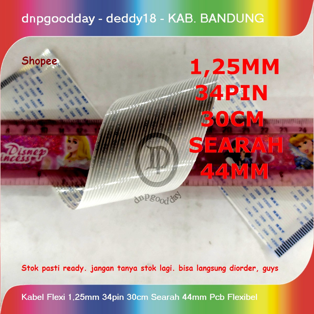 Kabel Flexi 1,25mm 34pin 30cm Searah 44mm Pcb Flexibel