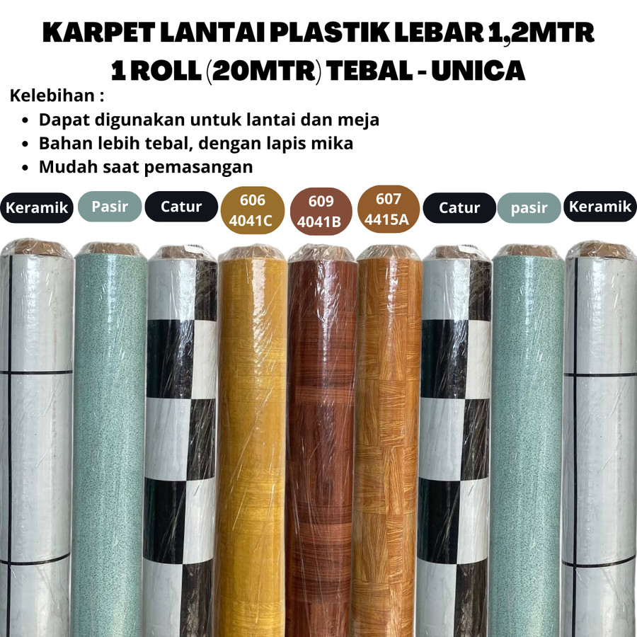 Karpet Plastik 1 Roll (20 meter) Vinyl untuk Meja dan Lantai Unica 20M