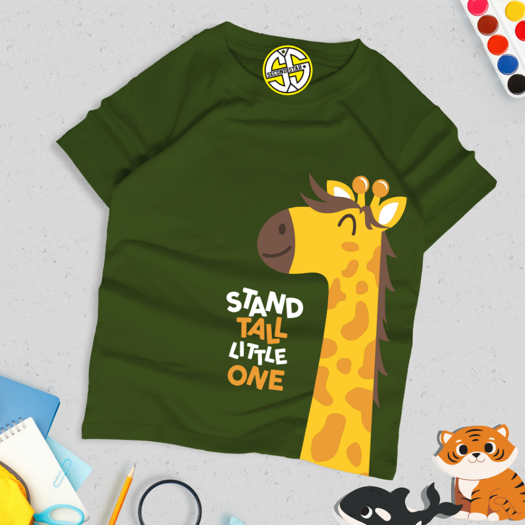 Secondstar baju anak Laki-laki Perempuan Kaos oblong 1 - 12 tahun giraffe series