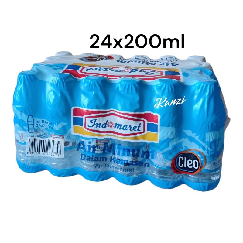 

indomaret air mineral cleo 24pcs x 200ml air minum