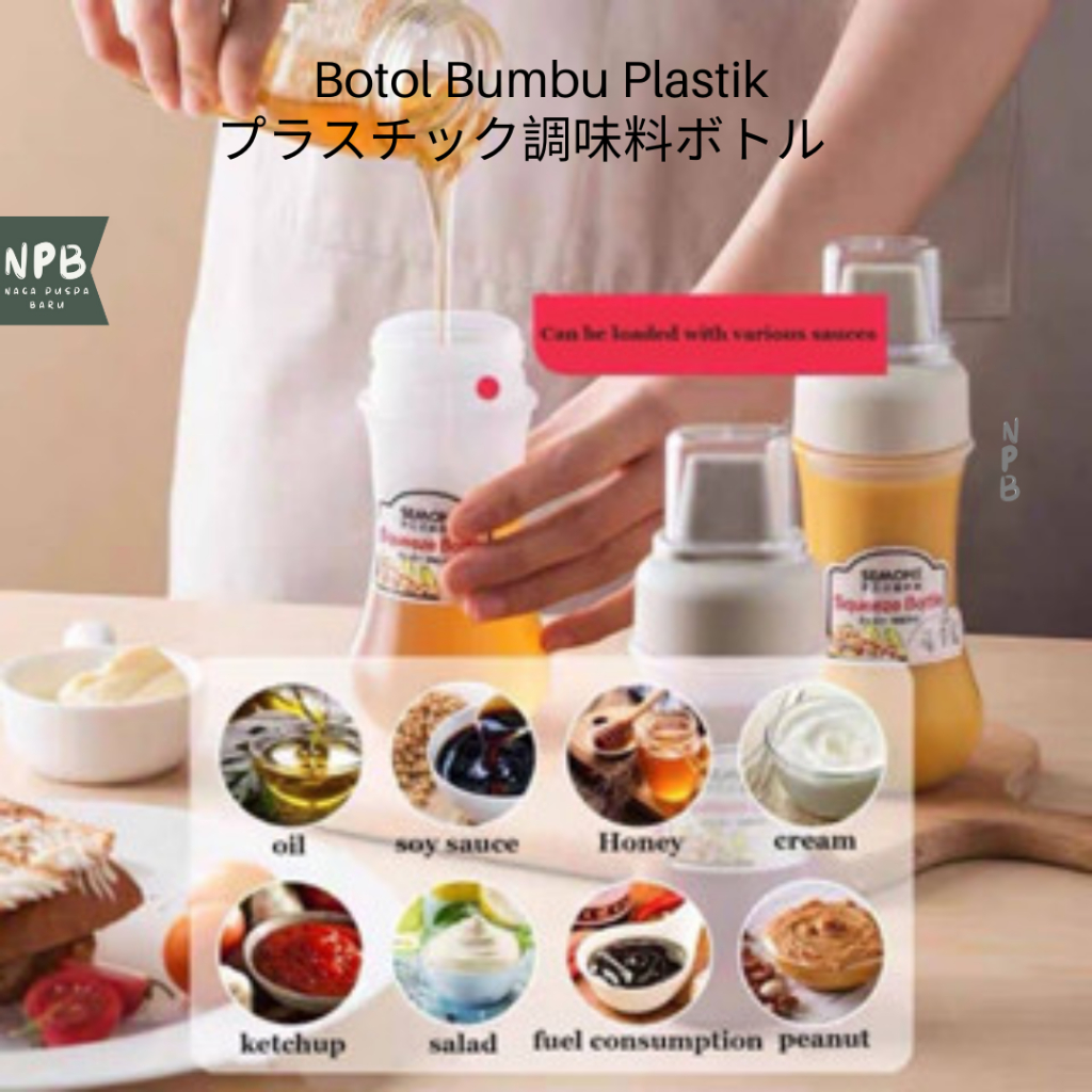 Botol Bumbu Plastik 350 Ml Kecap Saos Mayonaise - Botol Bumbu Refill 350 ML