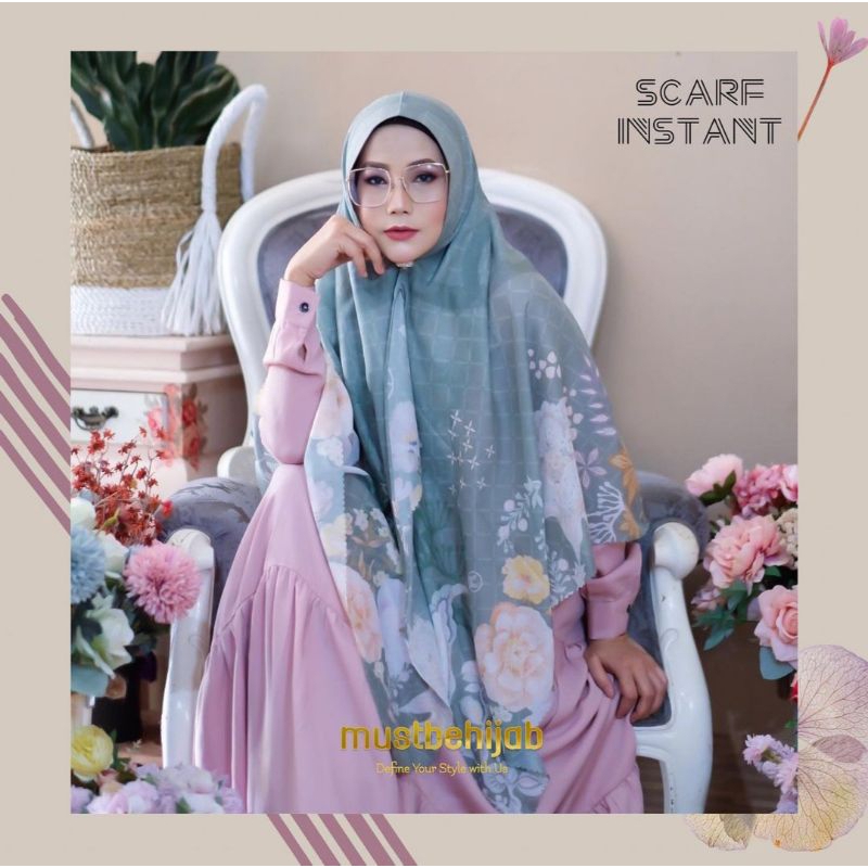 Set Gamis Aljenna mix Scarf Instans Mustbe hijab