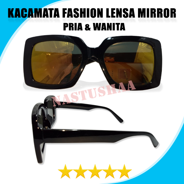 Kacamata Terbaru Korean Fashion Dewasa Model frame Kotak Lensa Mirror Harga Termurah Kualitas Bagus Unisex